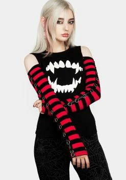 MET1 Rawr Stripe Cold Shoulder Tee