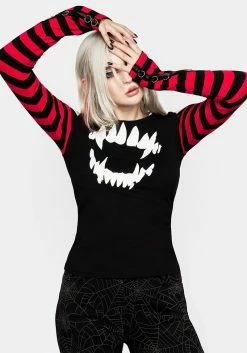 MET1 Rawr Stripe Cold Shoulder Tee -Womens Clothing Sales AW22M76 RAWR STRIPE CPLD SHOULDER TEE 004 800x