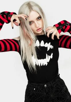 MET1 Rawr Stripe Cold Shoulder Tee -Womens Clothing Sales AW22M76 RAWR STRIPE CPLD SHOULDER TEE 008 800x