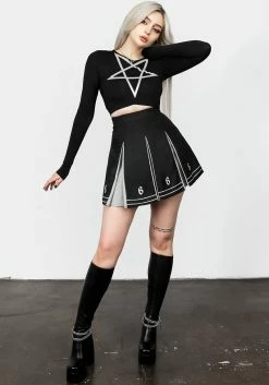 MET1 Fearleader Crop Top -Womens Clothing Sales AW22M94 FEARLEADER CROP TOP 001 800x