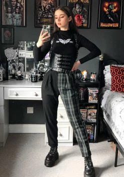 LVT1 Checkmate High Waist Tapered Trousers 27 LVT1 Checkmate High Waist Tapered Trousers -Womens Clothing Sales Checkmate 800x