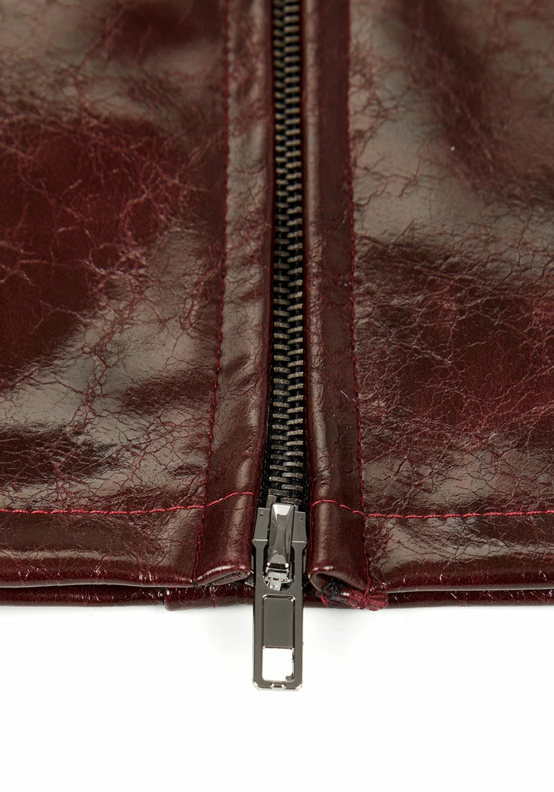 CHI1 HELLRAISA FAUX LEATHER A-LINE SKIRT VENOM RED 8 CHI1 HELLRAISA FAUX LEATHER A-LINE SKIRT VENOM RED - Image 8