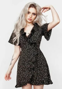 MET1 Moonseed Wrap Ruffle Dress