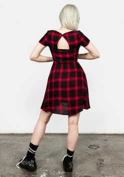 MET1 Pennyroyal Red Check Dress -Womens Clothing Sales SS21M275 PENNYROUAL SUN DRESS 03 800x