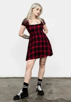 MET1 Pennyroyal Red Check Dress -Womens Clothing Sales SS21M275 PENNYROUAL SUN DRESS 05 800x