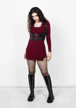 DDS1 LAETITIA LACE TRIM MINI BODYCON DRESS -Womens Clothing Sales SS22 226 Drusilla Dress Red 0010 800x