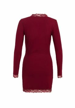 DDS1 LAETITIA LACE TRIM MINI BODYCON DRESS -Womens Clothing Sales SS22 226 Drusilla Dress Red Mannequin 001 800x