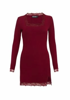 DDS1 LAETITIA LACE TRIM MINI BODYCON DRESS -Womens Clothing Sales SS22 226 Drusilla Dress Red Mannequin 003 800x