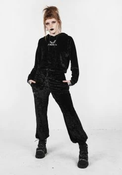 AMP1 Noughty Crop Velour Hoody -Womens Clothing Sales SS22AB133 Noughty Crop Velour Hoody 001 800x