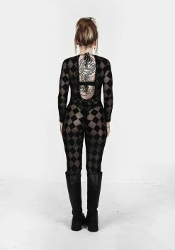 AMP1 Madworld V-Back Catsuit -Womens Clothing Sales SS22AB323 Mad World V Neck Catsuit 007 800x