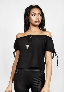 CHI1 MYRTLE BARDOT TOP -Womens Clothing Sales SS22CL103 Myrtle Bardot Top 005 800x