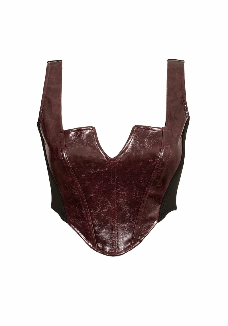 CHI1 VINCI FAUX LEATHER CORSET TOP - Image 9