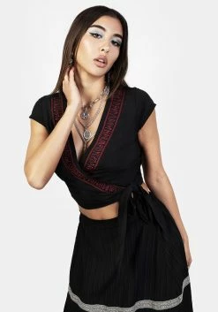 CHI1 Beltane Wrap Top -Womens Clothing Sales SS22CL352 Beltane Wrap Top 005 800x