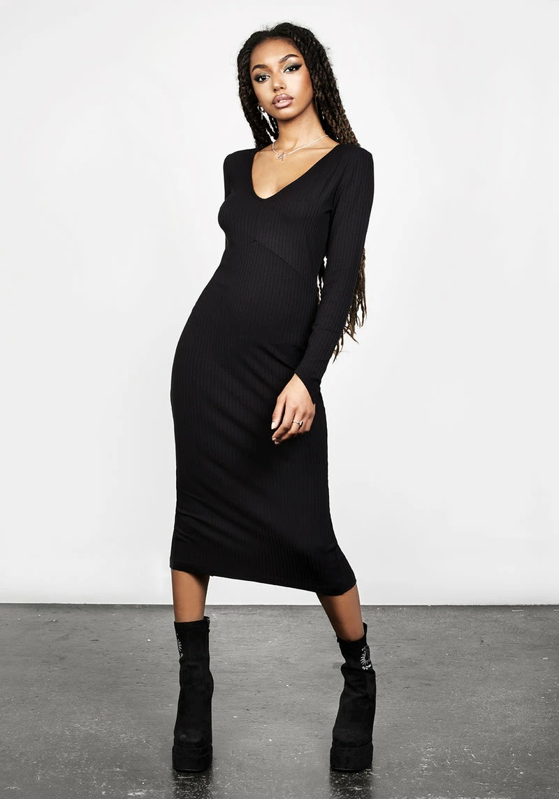 DDS1 VAMPIRA V-NECK MIDI DRESS 11 DDS1 VAMPIRA V-NECK MIDI DRESS - Image 11