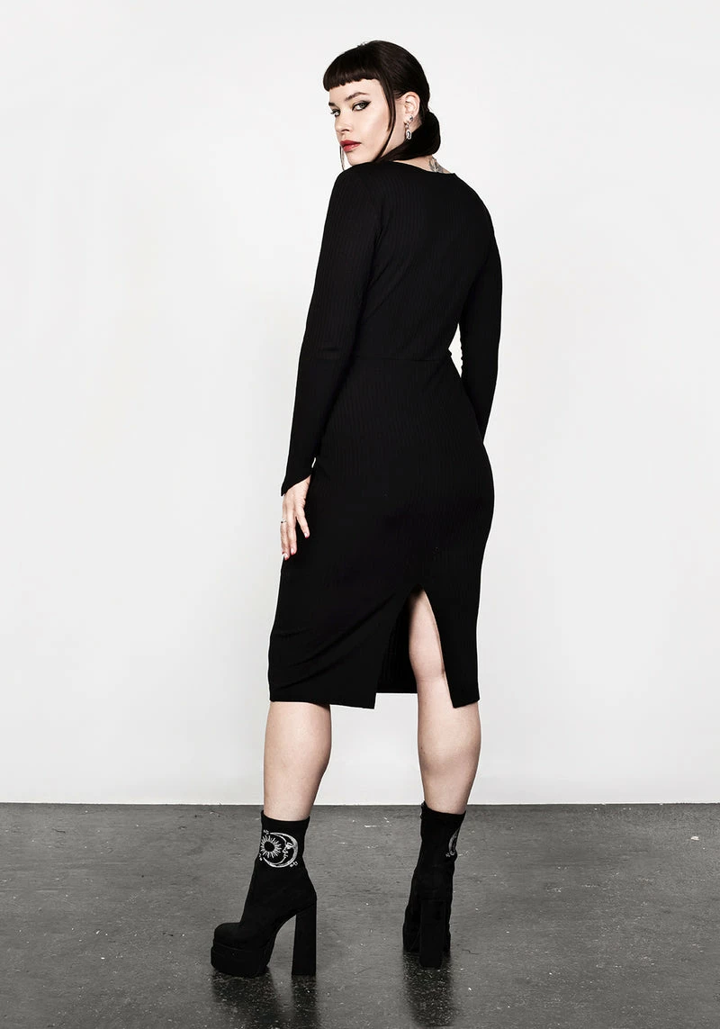 DDS1 VAMPIRA V-NECK MIDI DRESS 15 DDS1 VAMPIRA V-NECK MIDI DRESS - Image 15