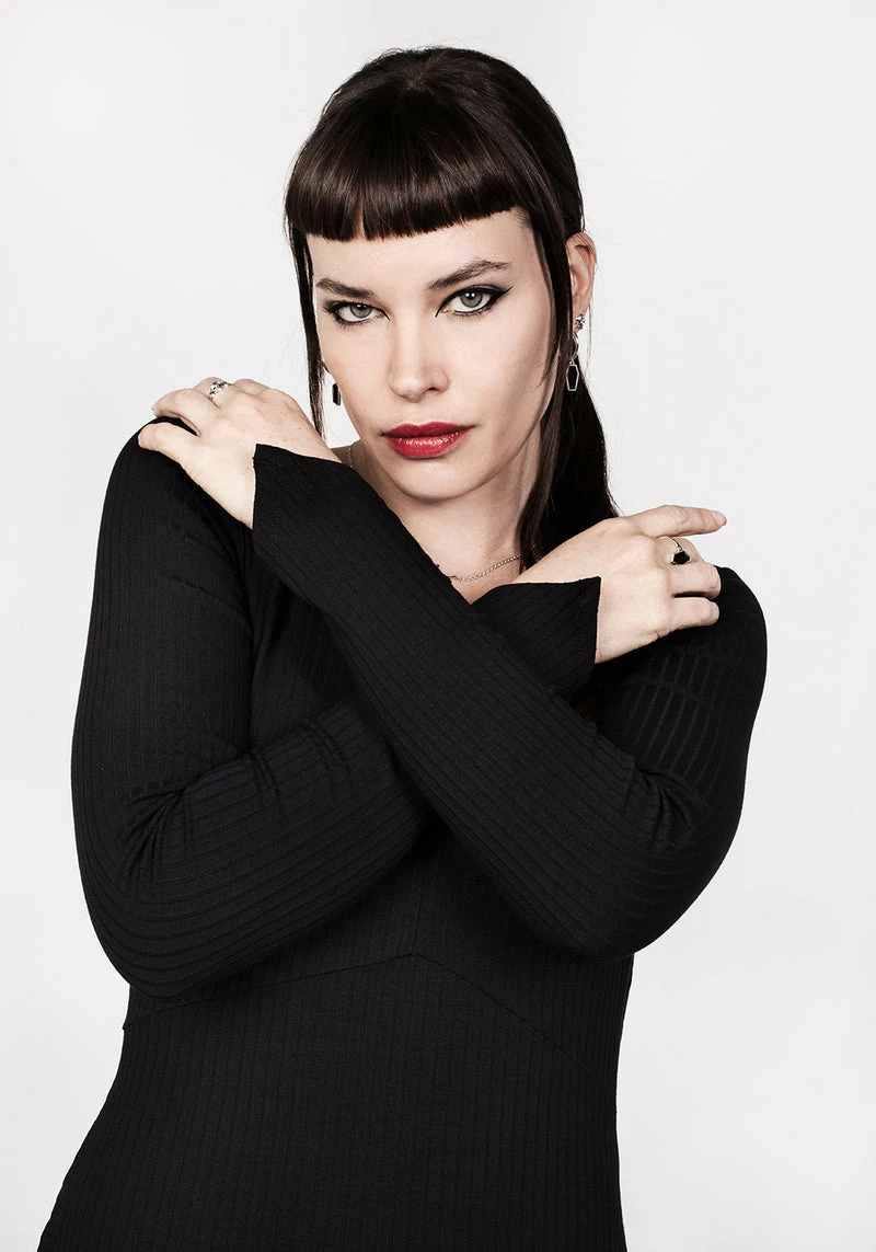 DDS1 VAMPIRA V-NECK MIDI DRESS 16 DDS1 VAMPIRA V-NECK MIDI DRESS - Image 16