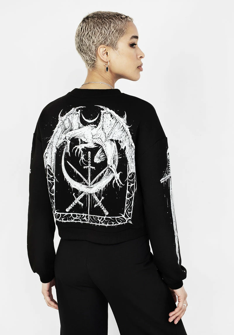 DDS1 SMAUG LONG SLEEVE CROP SWEATER 2 DDS1 SMAUG LONG SLEEVE CROP SWEATER - Image 2