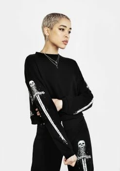 DDS1 SMAUG LONG SLEEVE CROP SWEATER