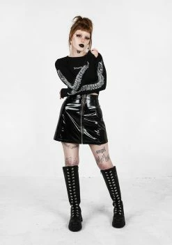 DDS1 Xenomort Thumb Split Crop Top -Womens Clothing Sales SS22DD248 Xenomort Thumb Split Crop Top 005 800x