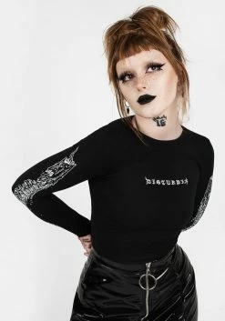 DDS1 Xenomort Thumb Split Crop Top