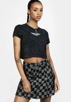 JB1 KERB A-LINE DENIM MINI SKIRT