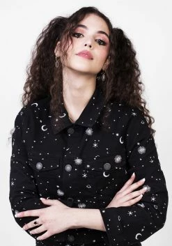 DEN1 CELESTIAL EMBROIDERED DENIM JACKET