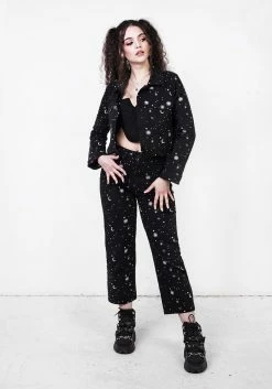 DEN1 CELESTIAL EMBROIDERED DENIM JACKET -Womens Clothing Sales SS22DEN354 Sputnik Embroidered Jacket 001 88cd602f 4e0d 40dc 8e6f 595d497232fc 800x