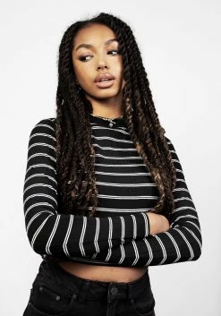 DMT1 SLASH 90S STRIPE CROP TOP -Womens Clothing Sales SS22DM137 Slash 90s Stripe crop top 005 800x