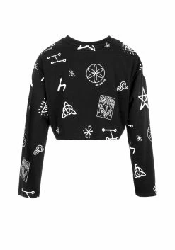 JB1 ABOVE BELOW CROP LONG SLEEVE TEE -Womens Clothing Sales SS22DM33 Above Below Crop Sleeve Top M02 800x