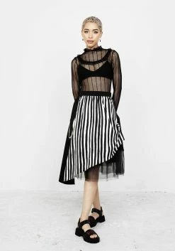 MET1 PARANORMAL ASYMMETRIC MIDI SKIRT