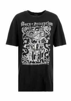 DMT1 Perception Black Garment Washed Oversized Tee Dress -Womens Clothing Sales SS22DM378 Perception Black Garment Washed Oversized Tee Dress01 800x