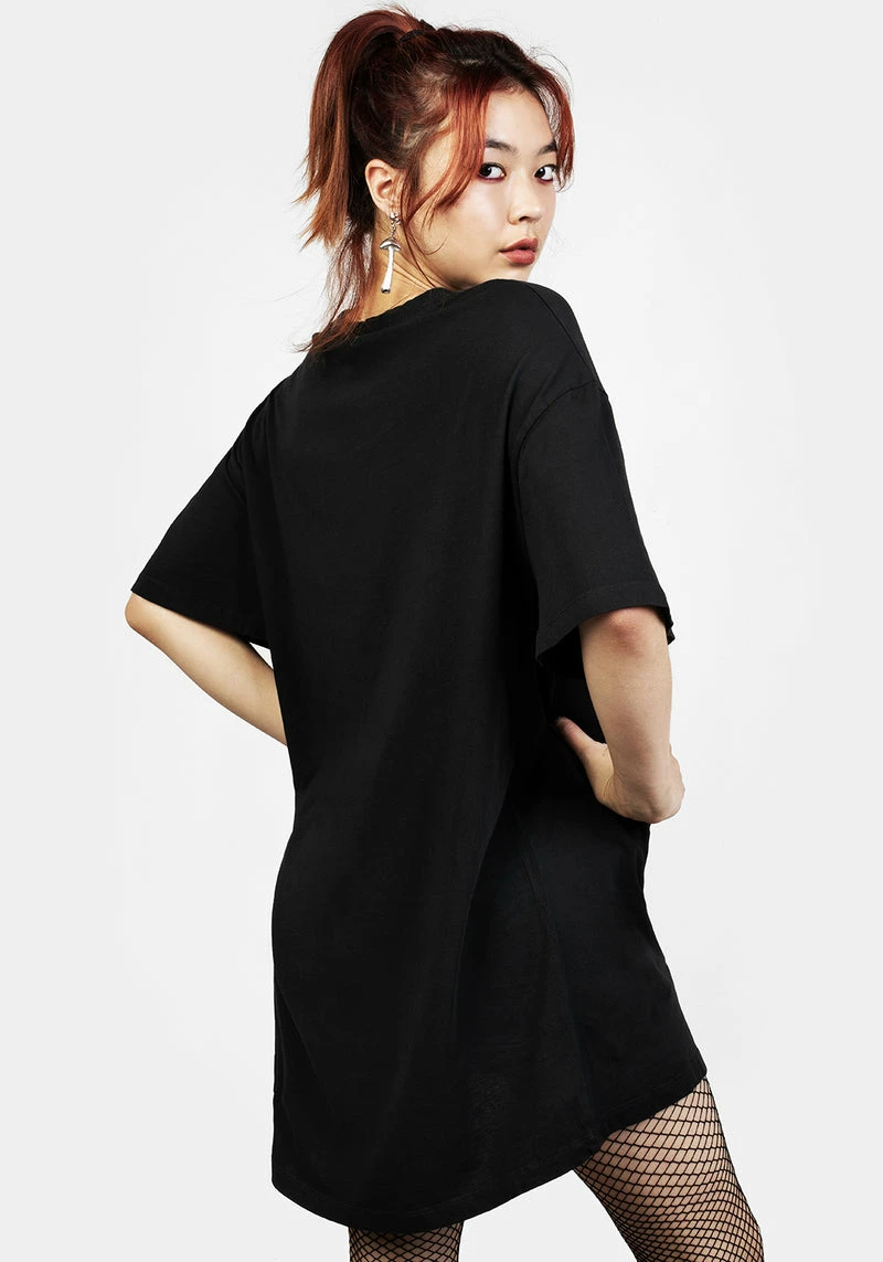 DMT1 Goblins Black Garment Washed Oversized Tee Dress 4 DMT1 Goblins Black Garment Washed Oversized Tee Dress - Image 4
