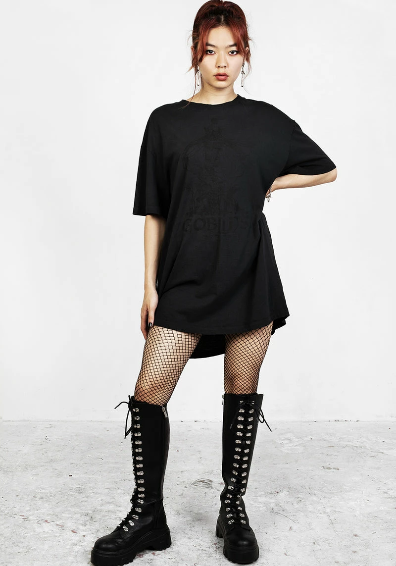 DMT1 Goblins Black Garment Washed Oversized Tee Dress 3 DMT1 Goblins Black Garment Washed Oversized Tee Dress - Image 3