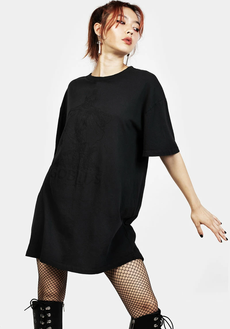 DMT1 Goblins Black Garment Washed Oversized Tee Dress 5 DMT1 Goblins Black Garment Washed Oversized Tee Dress - Image 5