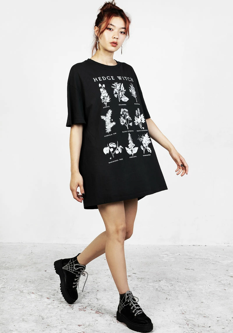 DMT1 Hedgewitch Black Garment Washed Oversized Tee Dress 4 DMT1 Hedgewitch Black Garment Washed Oversized Tee Dress - Image 4