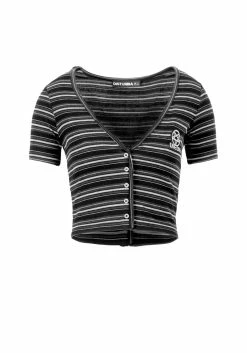 DMT1 Rave Stripe Short Sleeve Cardigan -Womens Clothing Sales SS22DM390 Rave Stripe Short Sleeve Cardigan 800x