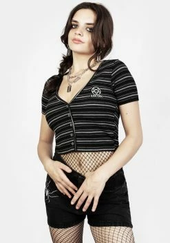 DMT1 Rave Stripe Short Sleeve Cardigan