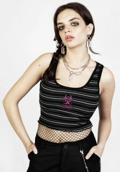 DMT1 Hardcore Stripe Crop Vest -Womens Clothing Sales SS22DM391 Hardcore Stripe Crop Vest 002 800x