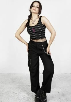 DMT1 Hardcore Stripe Crop Vest -Womens Clothing Sales SS22DM391 Hardcore Stripe Crop Vest 003 800x