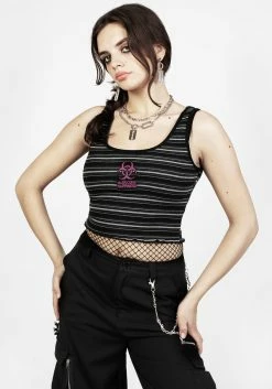 DMT1 Hardcore Stripe Crop Vest -Womens Clothing Sales SS22DM391 Hardcore Stripe Crop Vest 004 800x