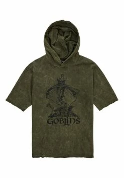 DMT1 Goblins Green Acid Wash Short Sleeved Hoody -Womens Clothing Sales SS22DM397 Goblins Green Acid Wash Hoody T shirt F1 800x