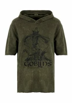 DMT1 Goblins Green Acid Wash Short Sleeved Hoody -Womens Clothing Sales SS22DM397 Goblins Green Acid Wash Hoody T shirt 800x