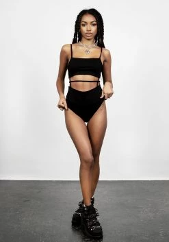 DMT1 OBLIVION STRAPPY CAGED BODYSUIT -Womens Clothing Sales SS22DM484 Oblivion Strappy caged Bodysuit 002 800x