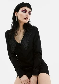 JB1 BROODING BUTTON DOWN MINI DRESS -Womens Clothing Sales SS22JB124 BROODINGBUTTONDOWNMIDI 3 800x