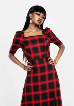 LVT1 Pennyroyal Check Midi Dress 12 LVT1 Pennyroyal Check Midi Dress -Womens Clothing Sales SS22LV02 PENNYROYAL CHECK MIDI DRESS 023 800x