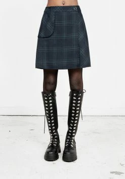 LVT1 LITERATI CHECK MINI WRAP SKIRT -Womens Clothing Sales SS22LV117 LITERATI CHECK MINI WRAP SKIRT 010 800x