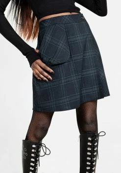 LVT1 LITERATI CHECK MINI WRAP SKIRT