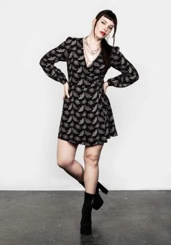 LVT1 MORTMOTH WRAP MINI DRESS