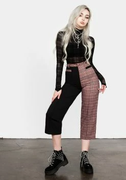 LVT1 LOVEBUZZ SPLICED CROP TROUSERS