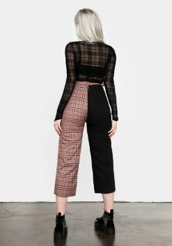 LVT1 LOVEBUZZ SPLICED CROP TROUSERS -Womens Clothing Sales SS22LV208 LOVEBUZZ SPLICED CROP TROUSERS 007 800x